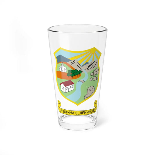 Coat of arms of Zelenikovo Municipality (North Macedonia) (Coat of Arms) Pint Glass 16oz 16oz - Go Mug Yourself