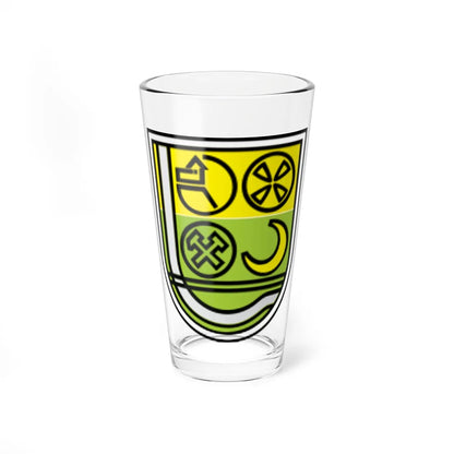 Coat of arms of Zenica yellow half-moon (Bosnia and Herzegovina) (Coat of Arms) Pint Glass 16oz 16oz - Go Mug Yourself