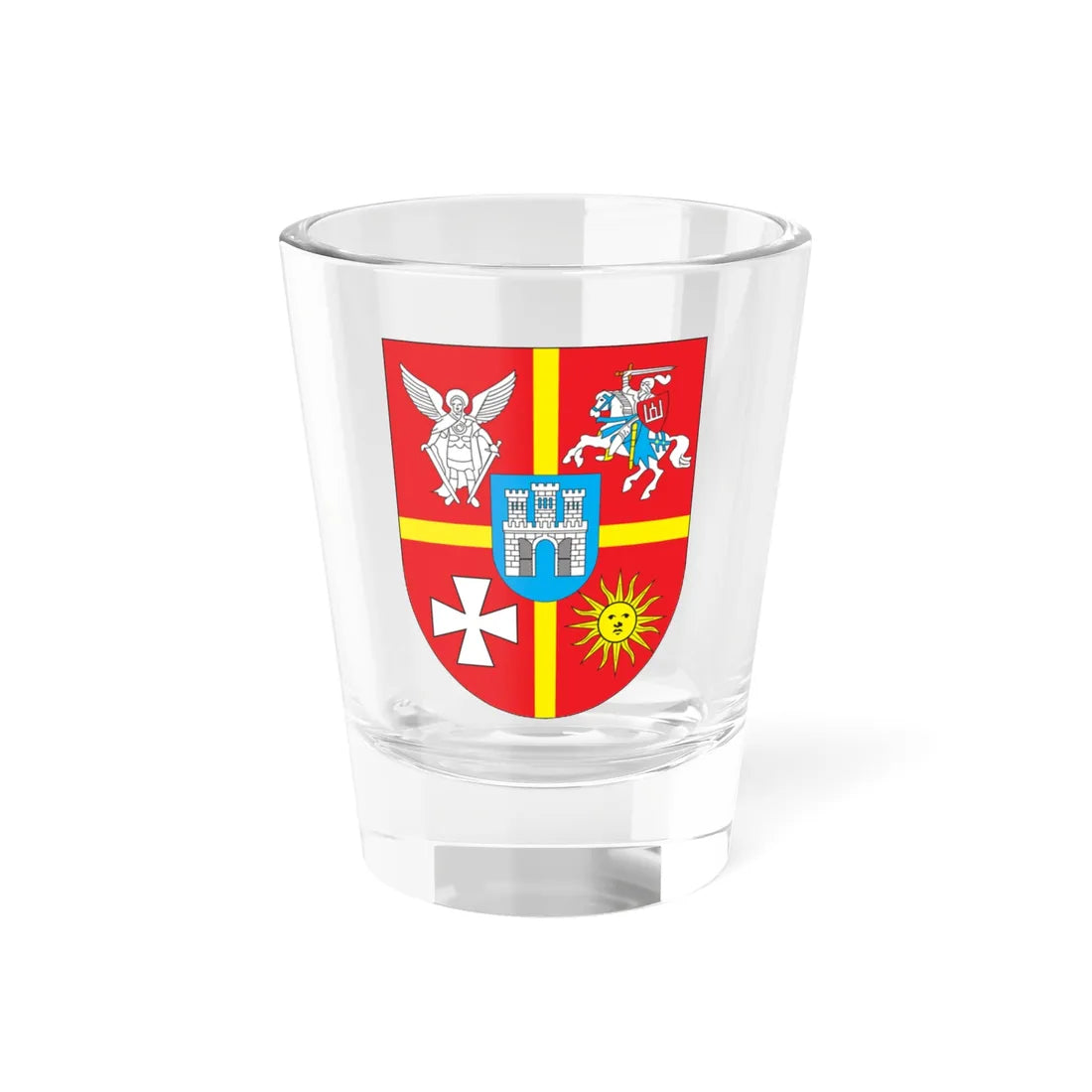Coat of Arms of Zhytomyr Oblast m (Ukraine) (Coat of Arms) Shot Glass 1.5oz 1.5oz - Go Mug Yourself