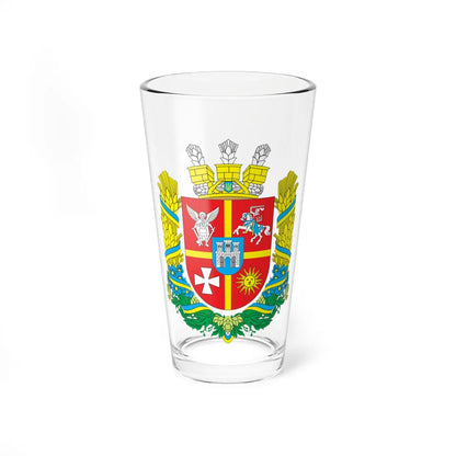 Coat of Arms of Zhytomyr Oblast (Ukraine) (Coat of Arms) Pint Glass 16oz 16oz - Go Mug Yourself