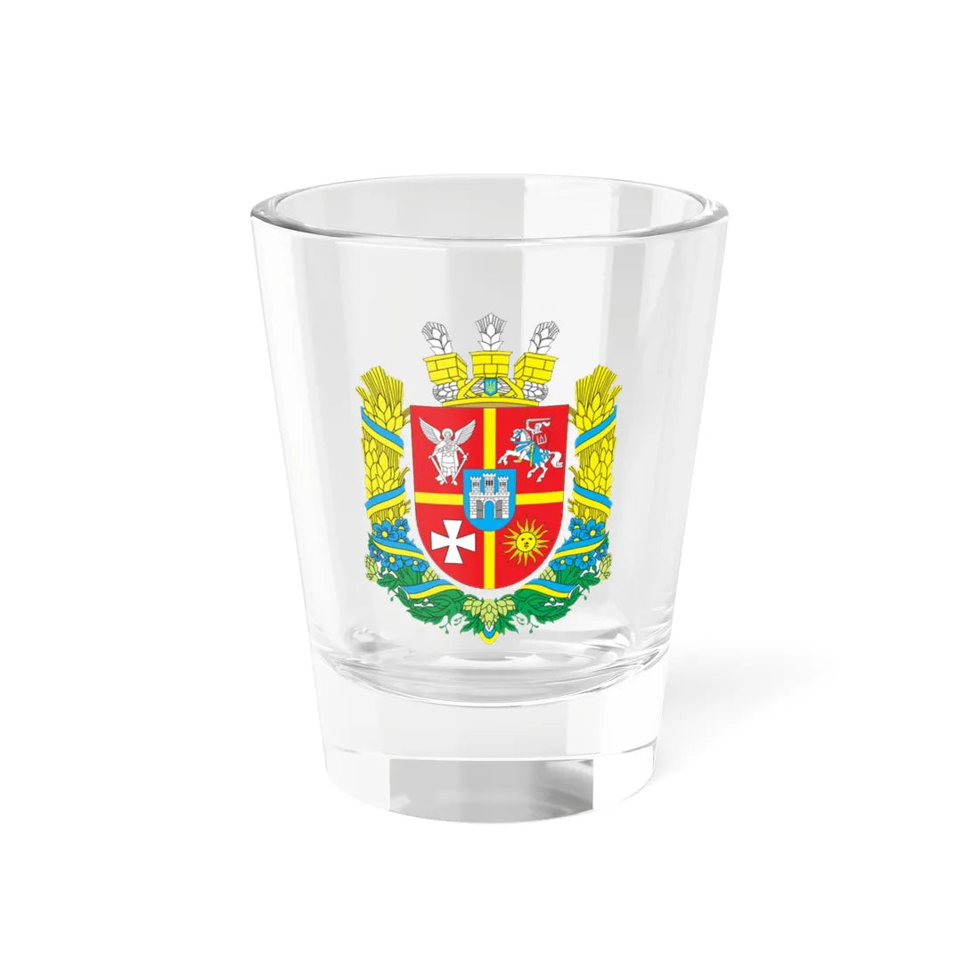 Coat of Arms of Zhytomyr Oblast (Ukraine) (Coat of Arms) Shot Glass 1.5oz 1.5oz - Go Mug Yourself