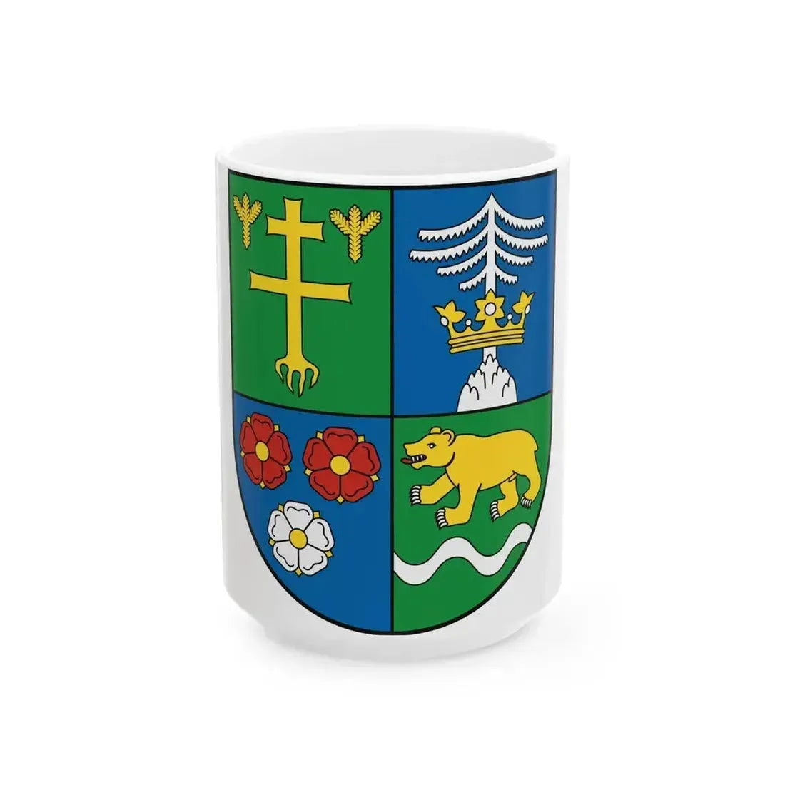 Coat Of Arms Of Zilina Region (Slovakia) White Coffee Mug 15oz - Go Mug Yourself