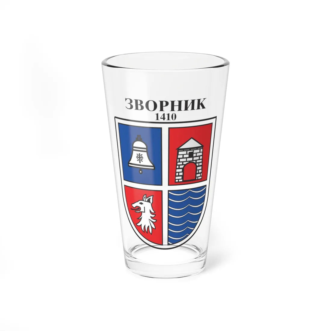 Coat of arms of Zvornik (Bosnia and Herzegovina) (Coat of Arms) Pint Glass 16oz 16oz - Go Mug Yourself