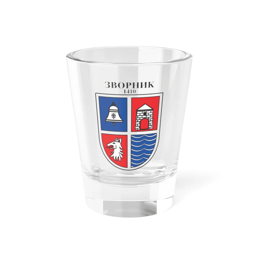 Coat of arms of Zvornik (Bosnia and Herzegovina) (Coat of Arms) Shot Glass 1.5oz 1.5oz - Go Mug Yourself