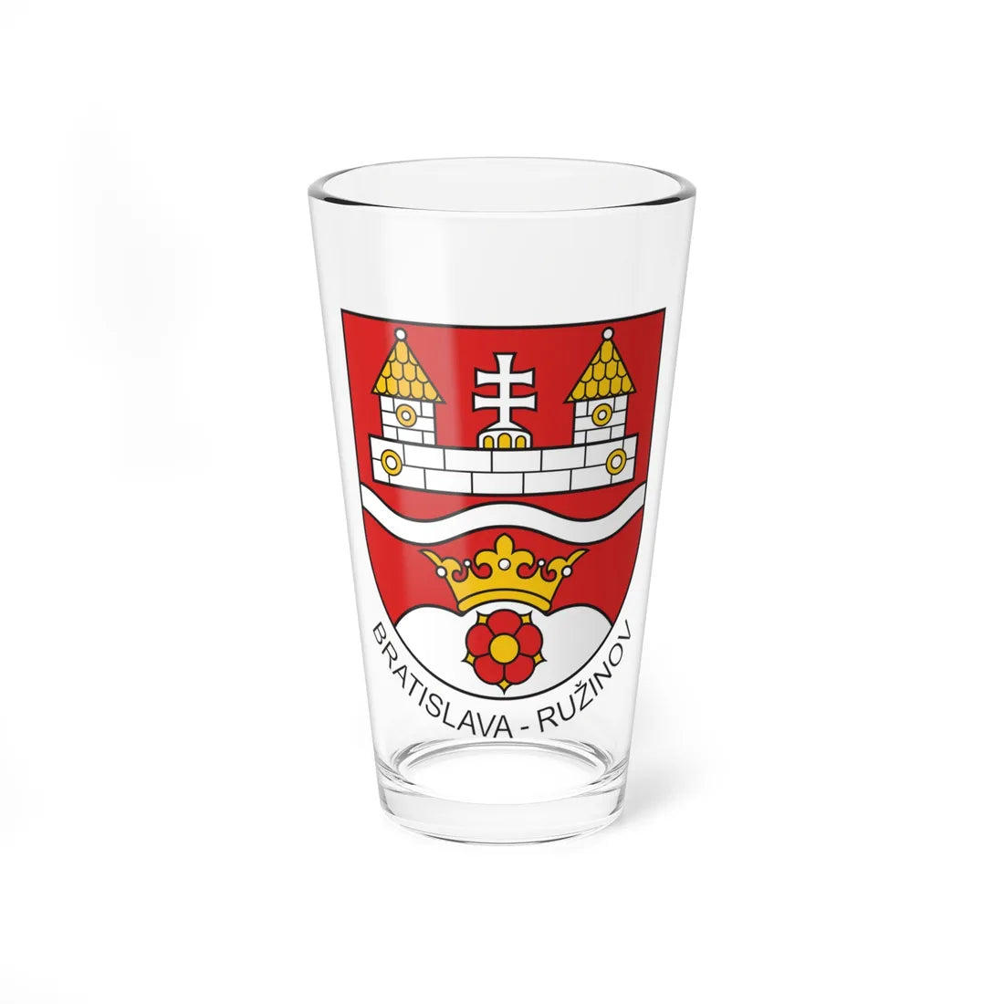 Coat of Arms Ruzinov CMYK (Slovakia) (Coat of Arms) Pint Glass 16oz 16oz - Go Mug Yourself