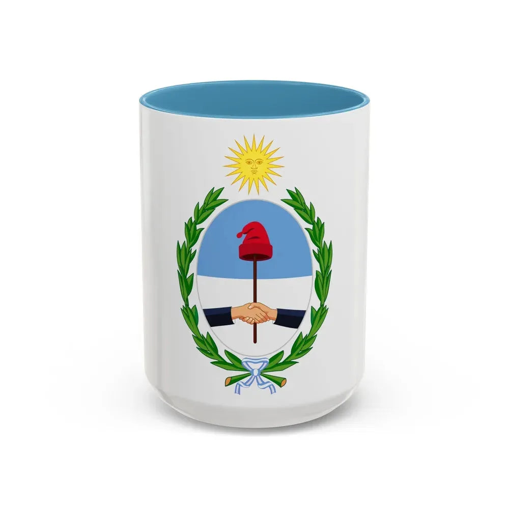 Coat of Arms San Juan Argentina - Accent Coffee Mug 15oz Light Blue - Go Mug Yourself