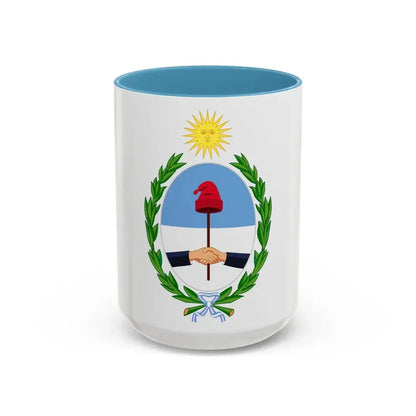 Coat of Arms San Juan Argentina - Accent Coffee Mug 15oz Light Blue - Go Mug Yourself