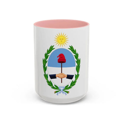 Coat of Arms San Juan Argentina - Accent Coffee Mug 15oz Pink - Go Mug Yourself