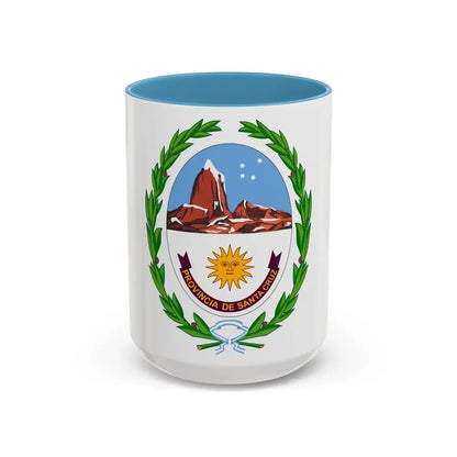 Coat of Arms Santa Cruz Argentina - Accent Coffee Mug 15oz Light Blue - Go Mug Yourself