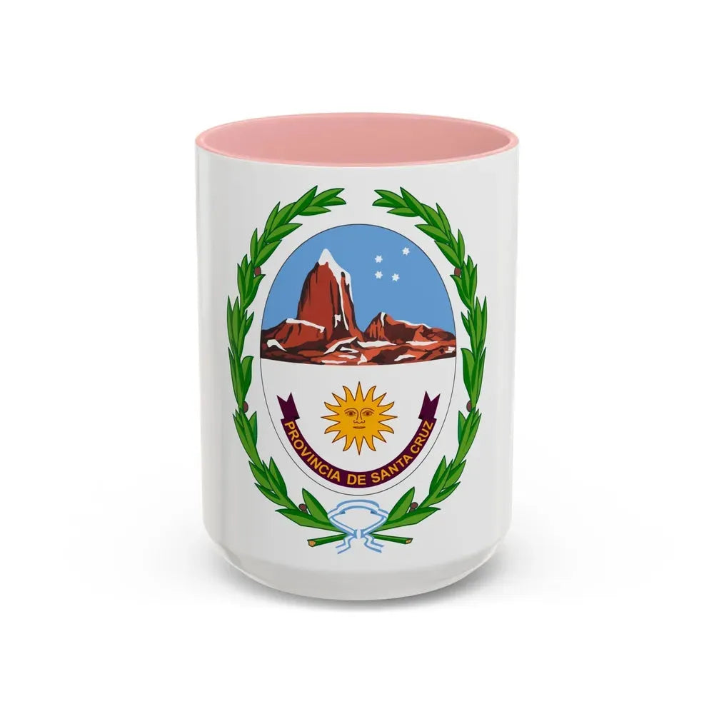 Coat of Arms Santa Cruz Argentina - Accent Coffee Mug 15oz Pink - Go Mug Yourself