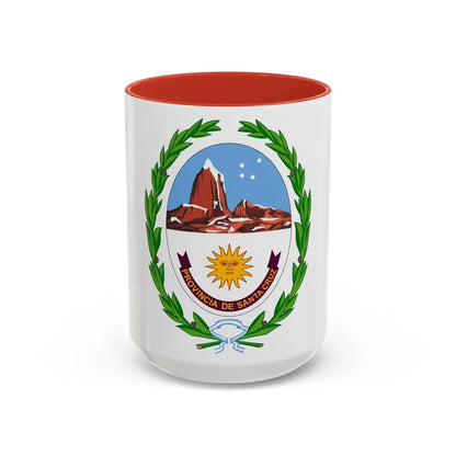 Coat of Arms Santa Cruz Argentina - Accent Coffee Mug 15oz Red - Go Mug Yourself