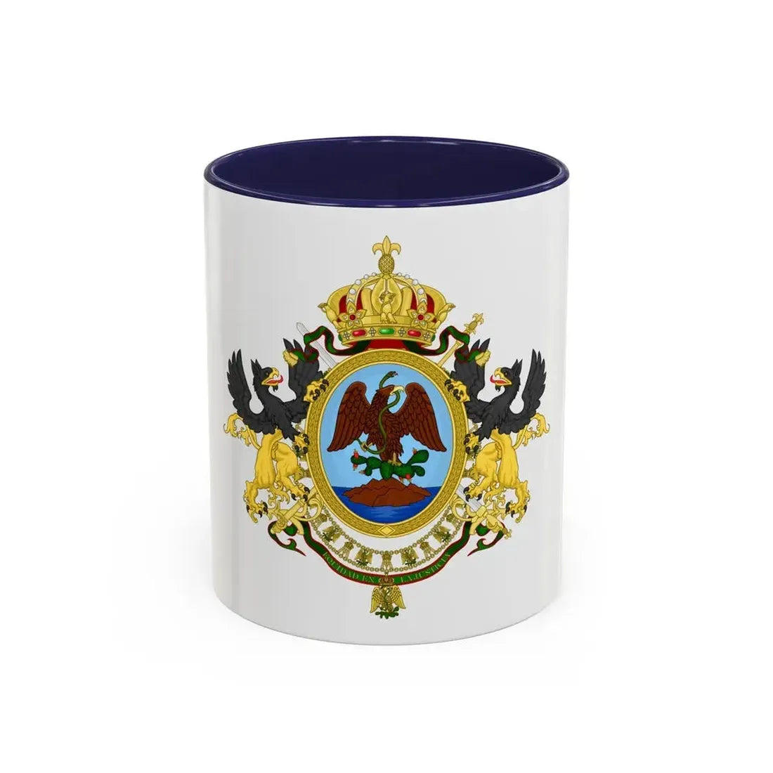 Coat of Arms Second Mexican Empire - Accent Coffee Mug 11oz Navy - Go Mug Yourself