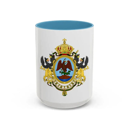Coat of Arms Second Mexican Empire - Accent Coffee Mug 15oz Light Blue - Go Mug Yourself