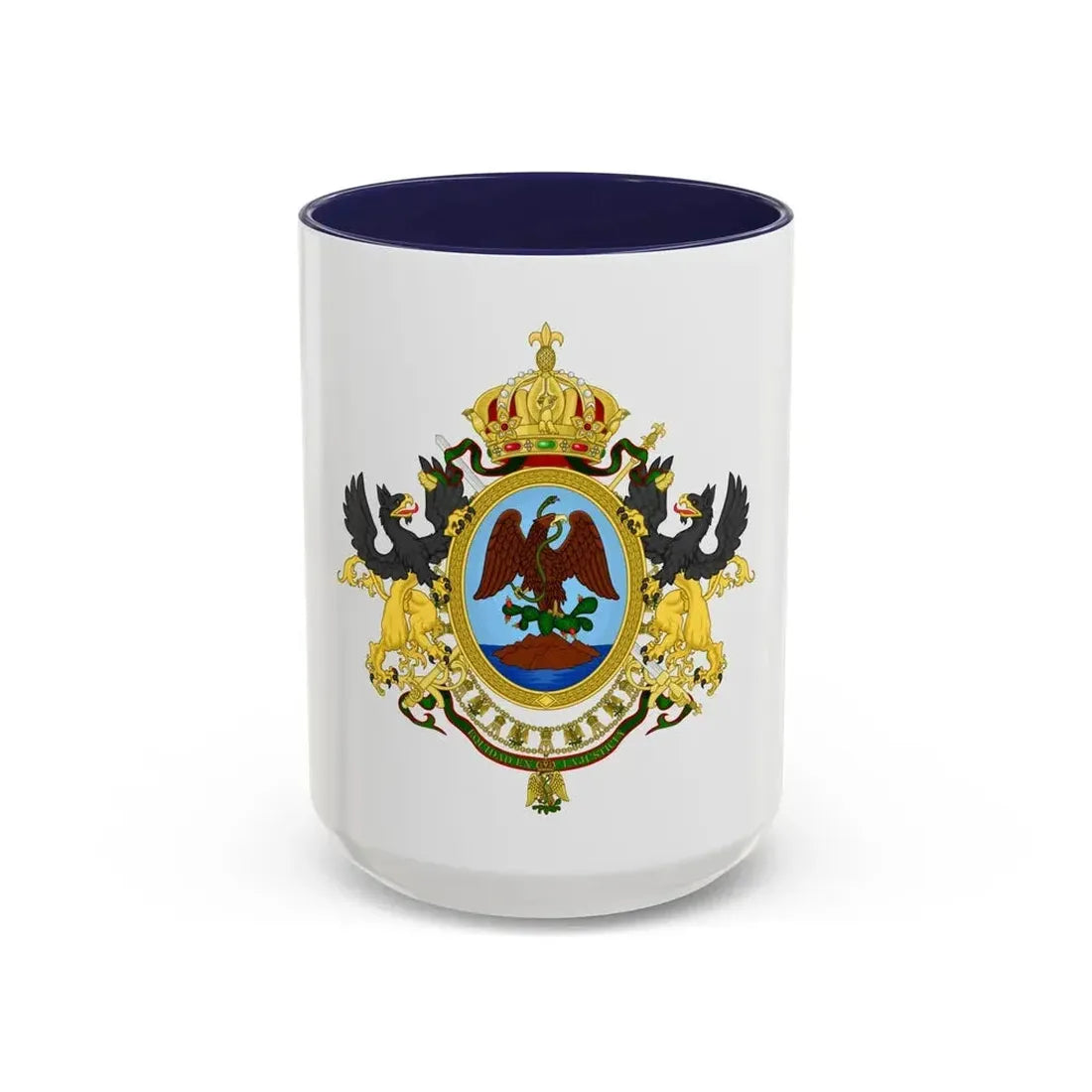 Coat of Arms Second Mexican Empire - Accent Coffee Mug 15oz Navy - Go Mug Yourself