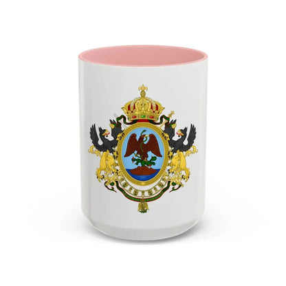 Coat of Arms Second Mexican Empire - Accent Coffee Mug 15oz Pink - Go Mug Yourself