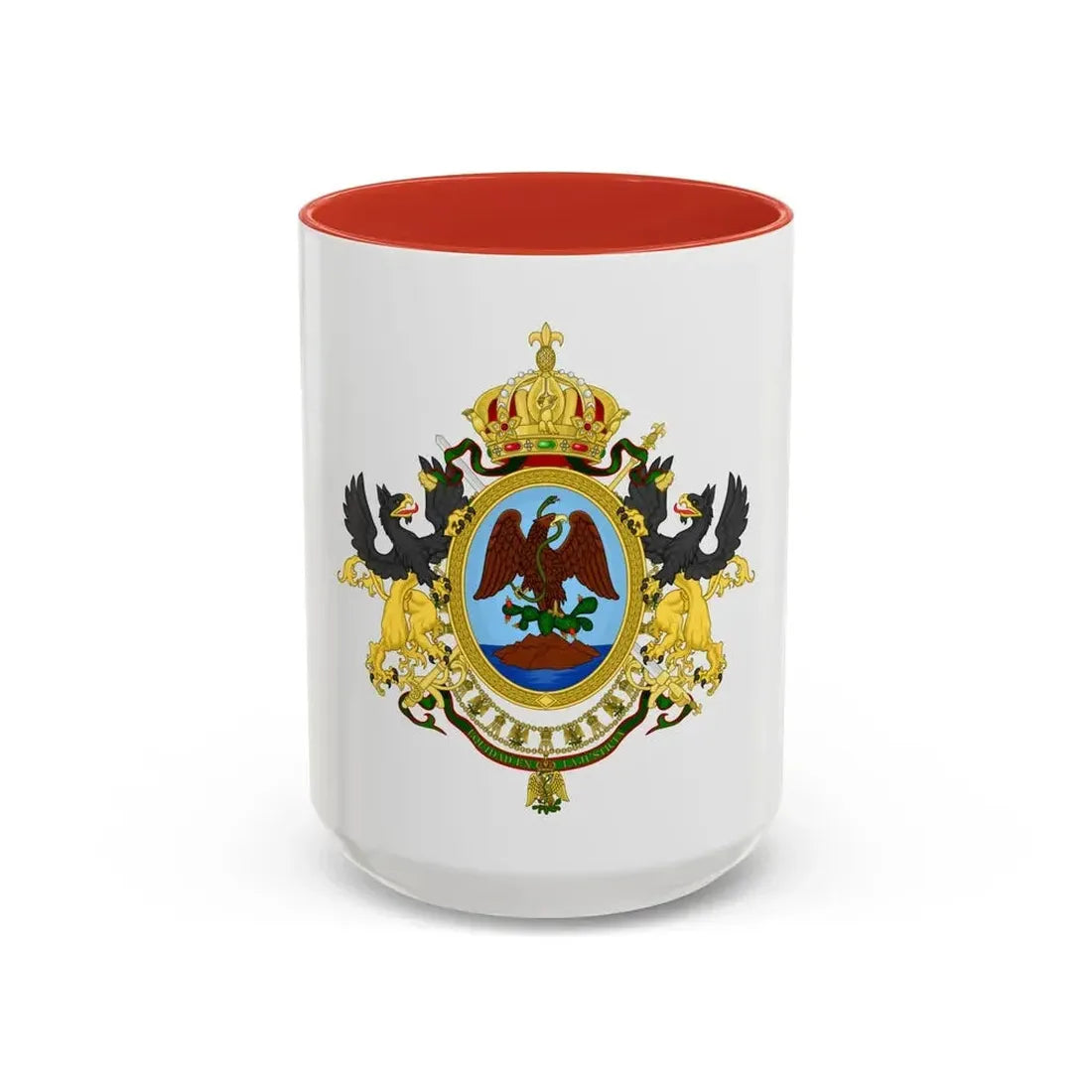 Coat of Arms Second Mexican Empire - Accent Coffee Mug 15oz Red - Go Mug Yourself