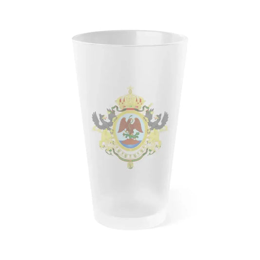 Coat of Arms Second Mexican Empire - Frosted Pint Glass 16oz Default Title - Go Mug Yourself
