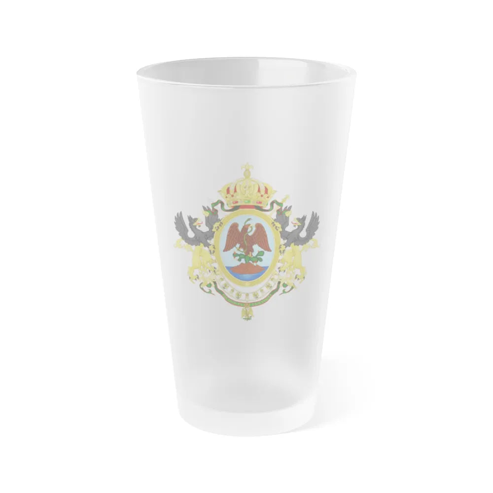 Coat of Arms Second Mexican Empire - Frosted Pint Glass 16oz-Go Mug Yourself