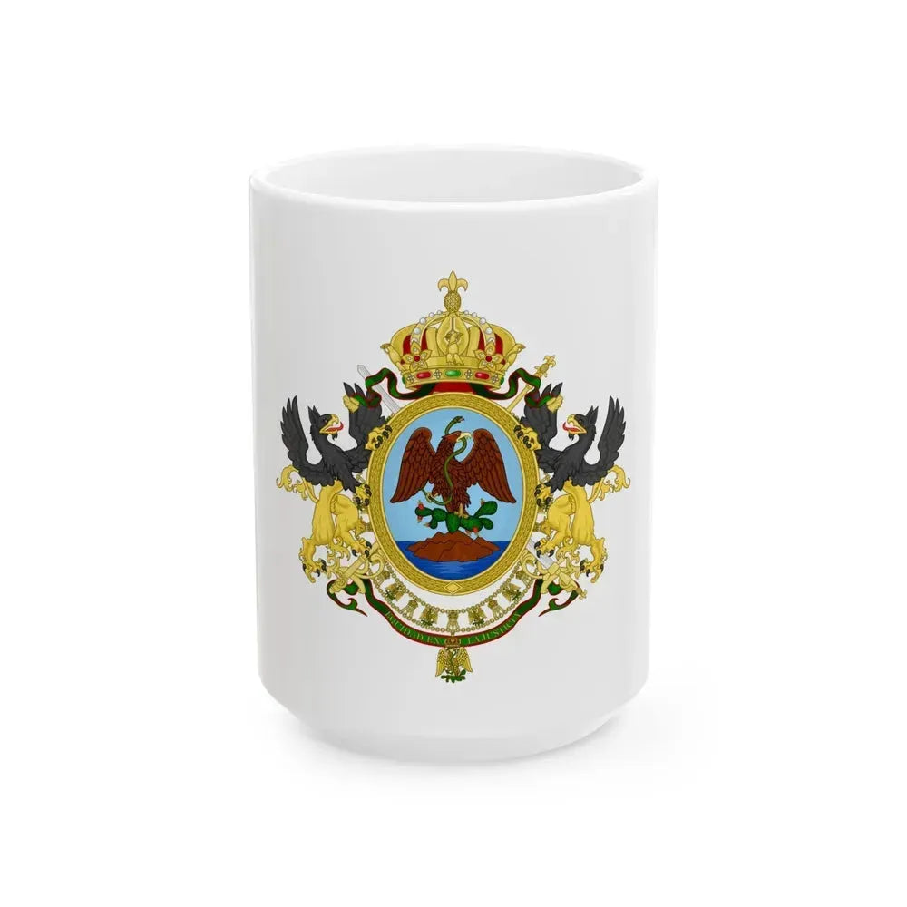 Coat of Arms Second Mexican Empire - White Coffee Mug 15oz - Go Mug Yourself