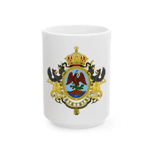 Coat of Arms Second Mexican Empire - White Coffee Mug 15oz - Go Mug Yourself