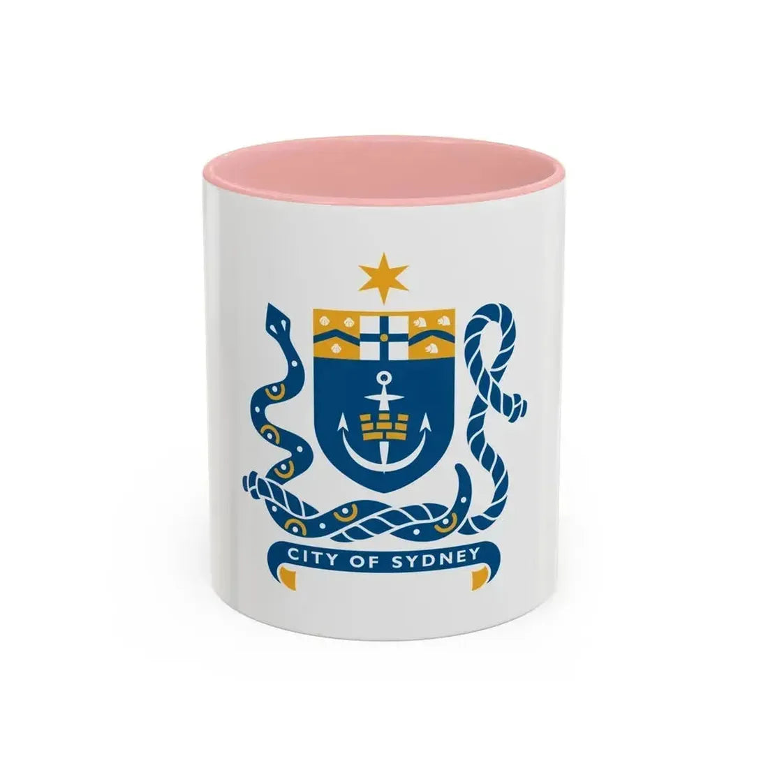 Coat of Arms Sydney Australia - Accent Coffee Mug 11oz Pink - Go Mug Yourself