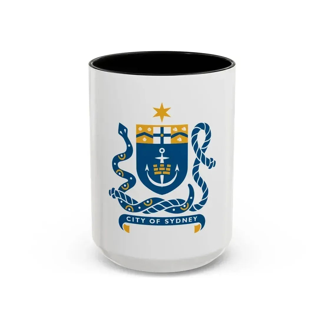 Coat of Arms Sydney Australia - Accent Coffee Mug 15oz Black - Go Mug Yourself