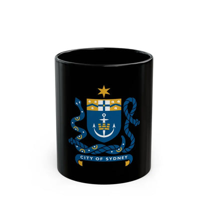 Coat of Arms Sydney Australia - Black Coffee Mug-11oz-Go Mug Yourself