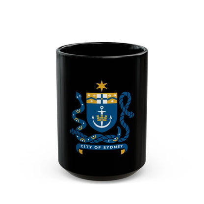 Coat of Arms Sydney Australia - Black Coffee Mug-15oz-Go Mug Yourself