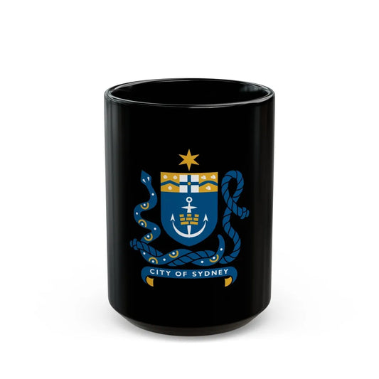 Coat of Arms Sydney Australia - Black Coffee Mug-15oz-Go Mug Yourself