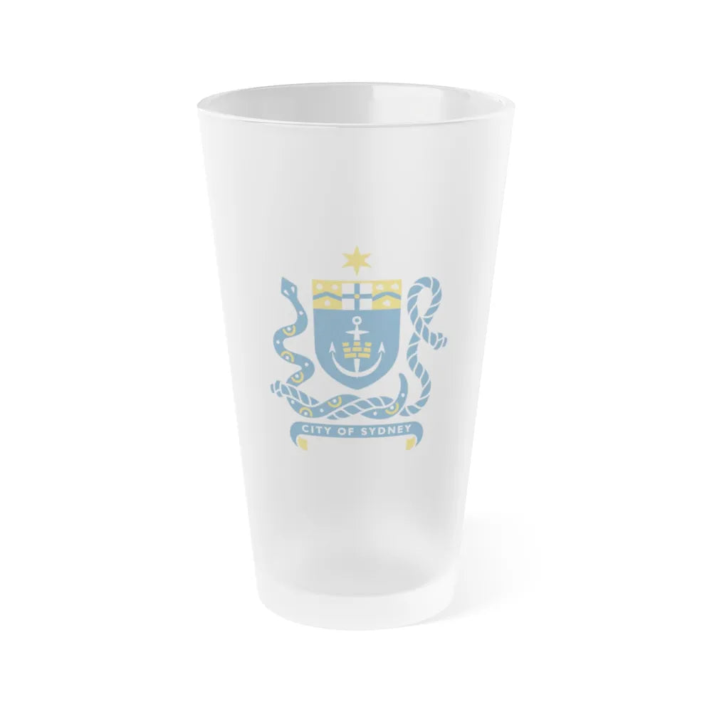 Coat of Arms Sydney Australia - Frosted Pint Glass 16oz-16oz-Frosted-Go Mug Yourself