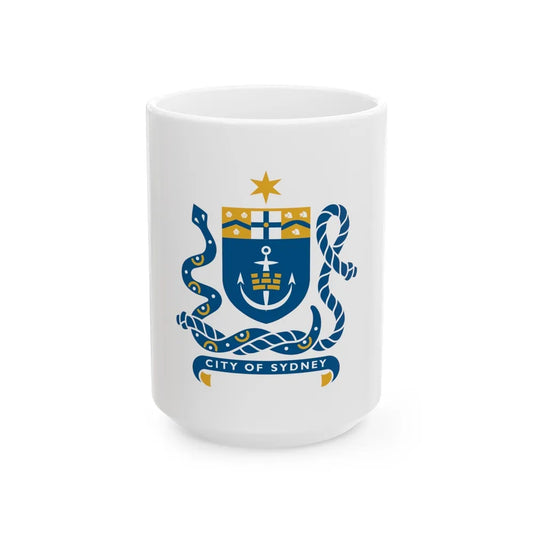 Coat of Arms Sydney Australia - White Coffee Mug-15oz-Go Mug Yourself