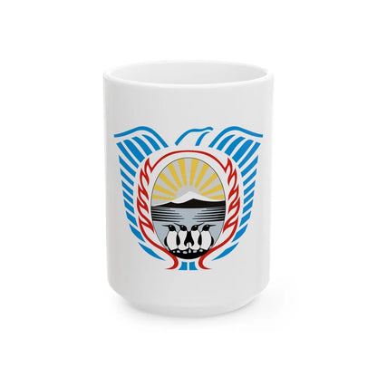 Coat of Arms Tierra del Fuego Argentina - White Coffee Mug-15oz-Go Mug Yourself