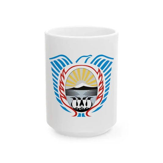Coat of Arms Tierra del Fuego Argentina - White Coffee Mug 15oz - Go Mug Yourself