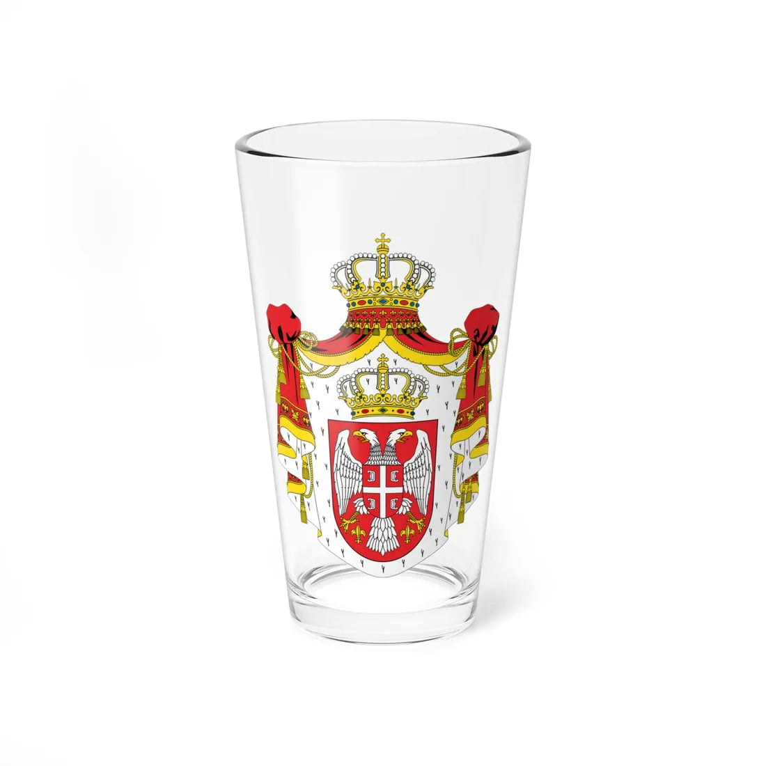 Coat of Аrms of Serbia 2004-2010 (Serbia) (Coat of Arms) Pint Glass 16oz 16oz - Go Mug Yourself
