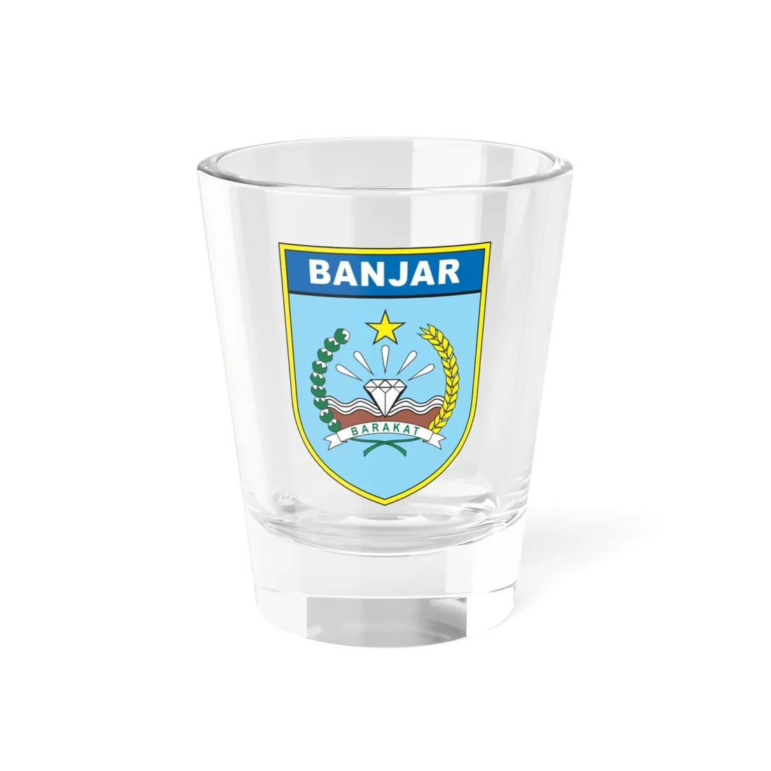Coats of arms of Banjar Regency (Indonesia) (Coat of Arms) Shot Glass 1.5oz 1.5oz - Go Mug Yourself