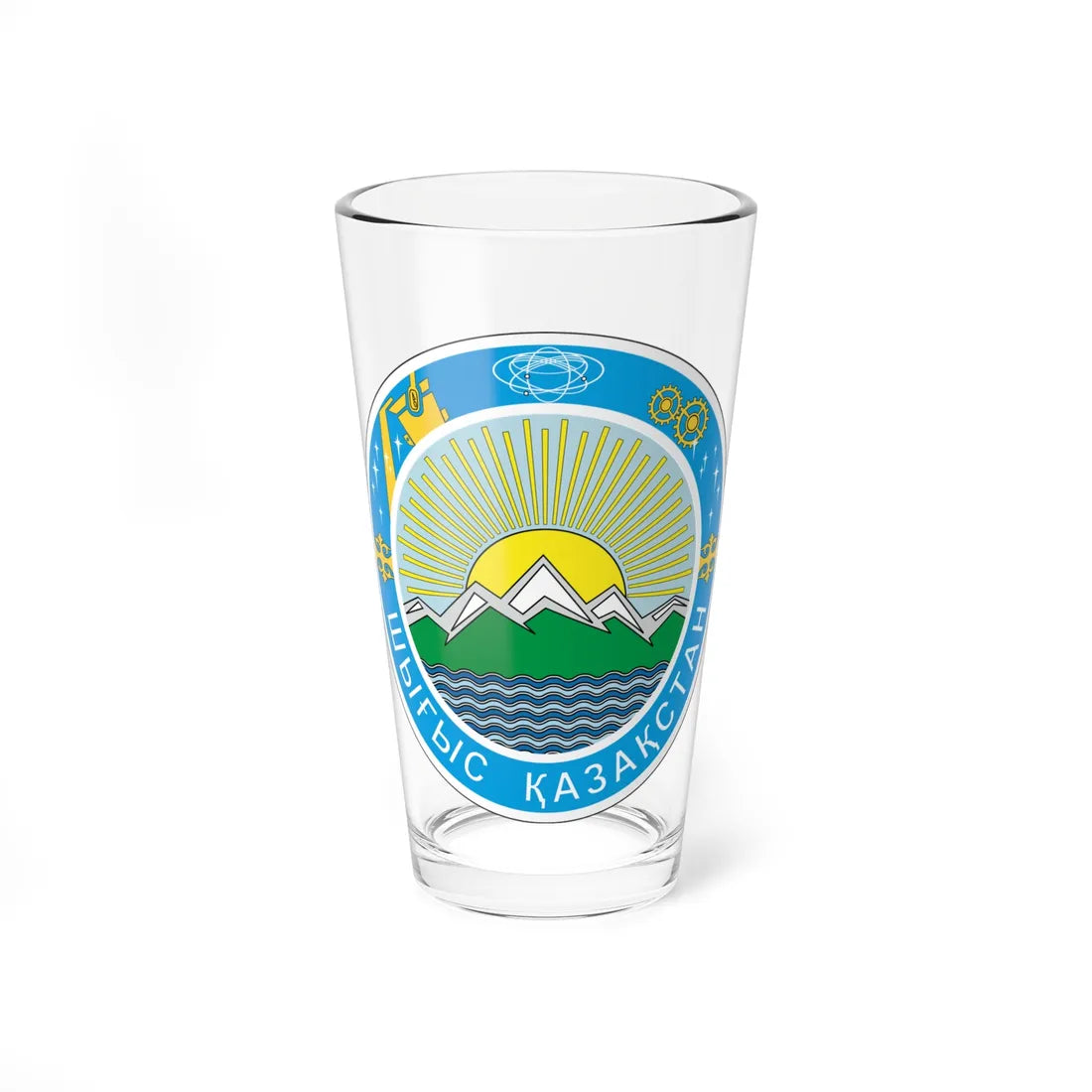 Coats of arms of East Kazakhstan Province (Kazakhstan) (Coat of Arms) Pint Glass 16oz 16oz - Go Mug Yourself