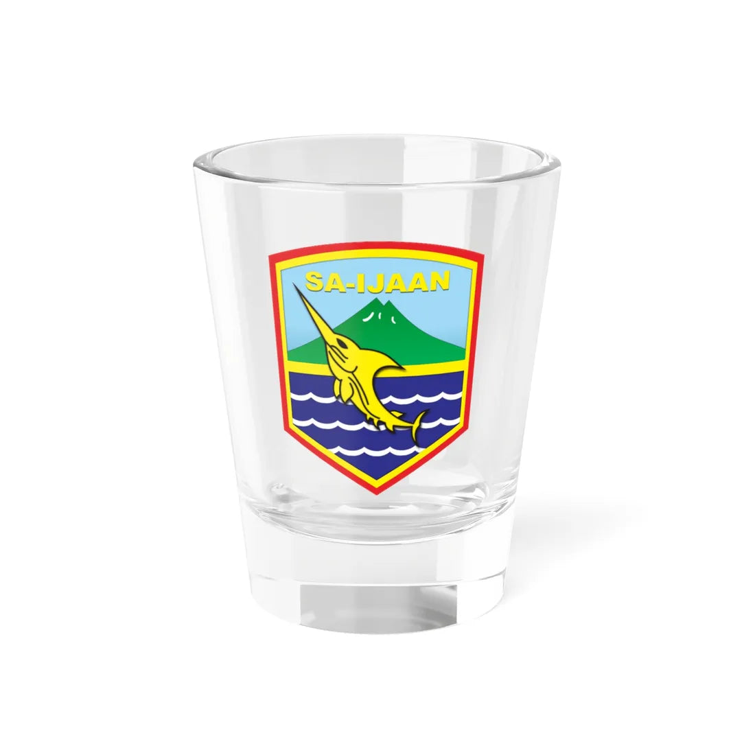 Coats of arms of Kotabaru Regency (Indonesia) (Coat of Arms) Shot Glass 1.5oz 1.5oz - Go Mug Yourself