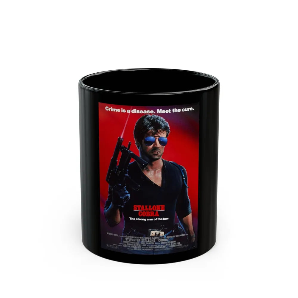 COBRA 1986 Movie Poster - Black Coffee Mug-11oz-Go Mug Yourself