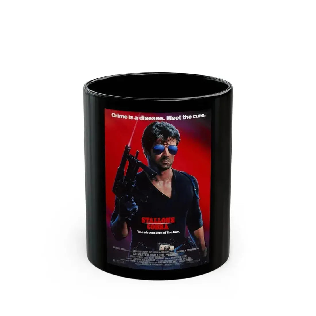 COBRA 1986 Movie Poster - Black Coffee Mug 11oz - Go Mug Yourself