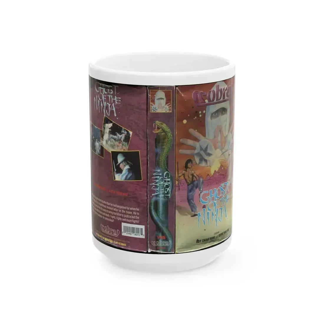 COBRA GHOST OF THE NINJA (VHS COVER) - White Coffee Mug 15oz - Go Mug Yourself
