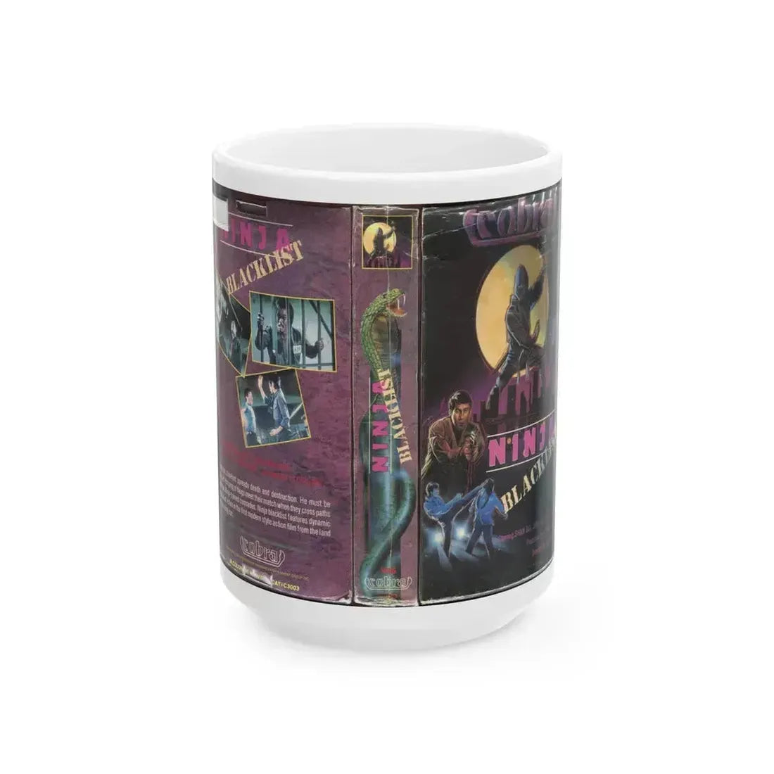 COBRA NINJA BLACKLIST (VHS COVER) - White Coffee Mug 15oz - Go Mug Yourself