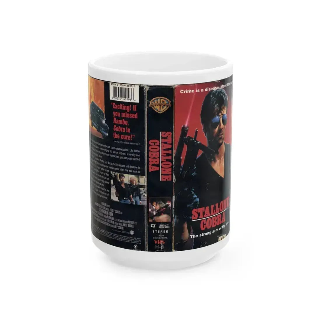 COBRA STALLONE (VHS COVER) - White Coffee Mug 15oz - Go Mug Yourself