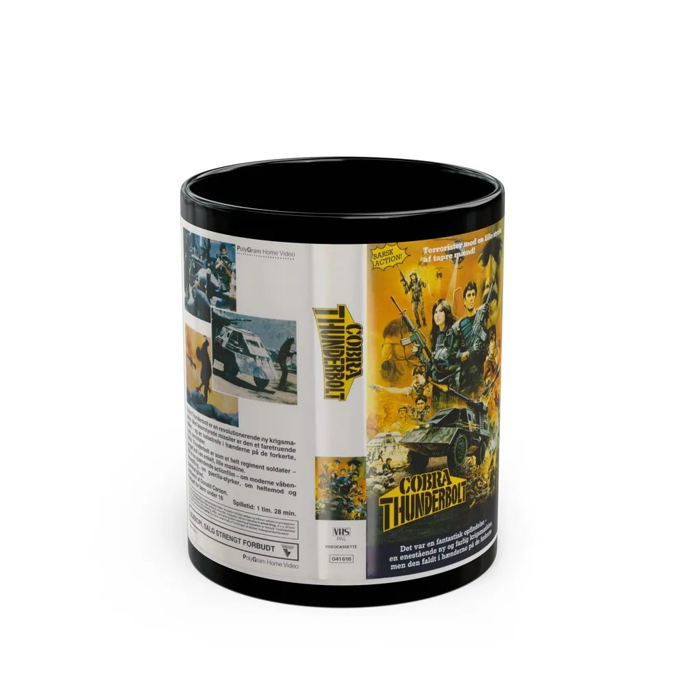 COBRA THUNDERBOLT (VHS COVER) - Black Coffee Mug-11oz-Go Mug Yourself