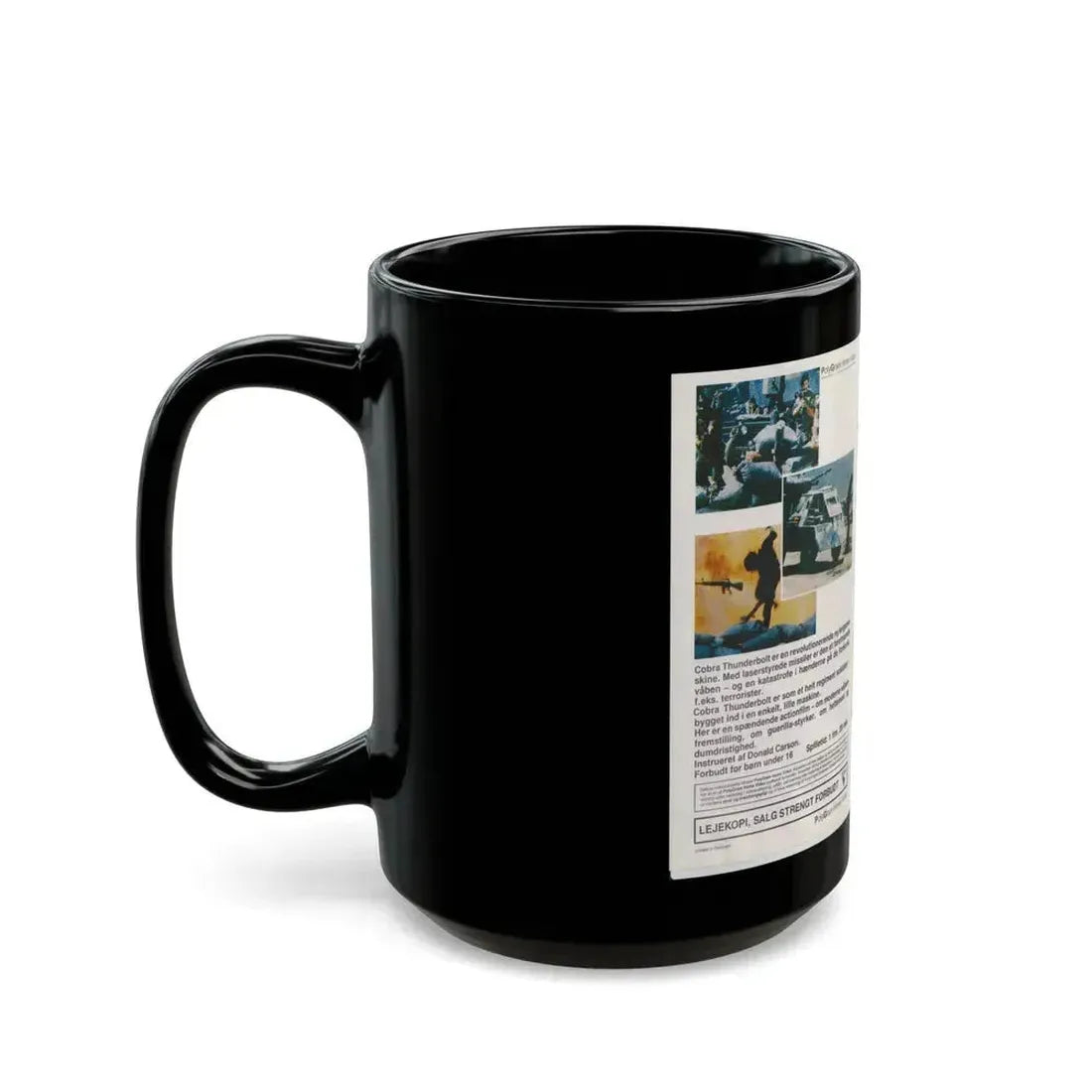 COBRA THUNDERBOLT (VHS COVER) - Black Coffee Mug - Go Mug Yourself