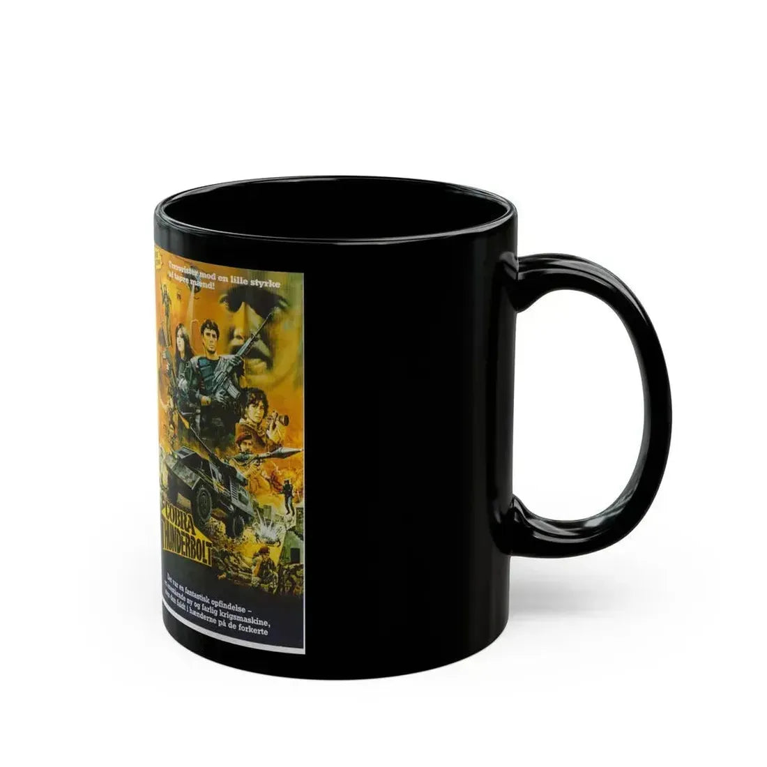 COBRA THUNDERBOLT (VHS COVER) - Black Coffee Mug - Go Mug Yourself