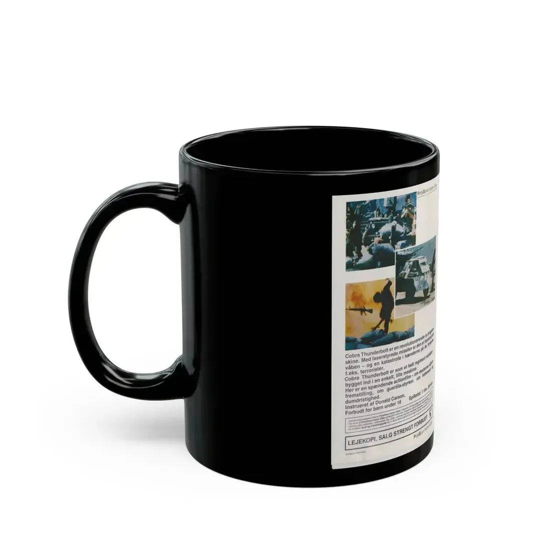 COBRA THUNDERBOLT (VHS COVER) - Black Coffee Mug - Go Mug Yourself