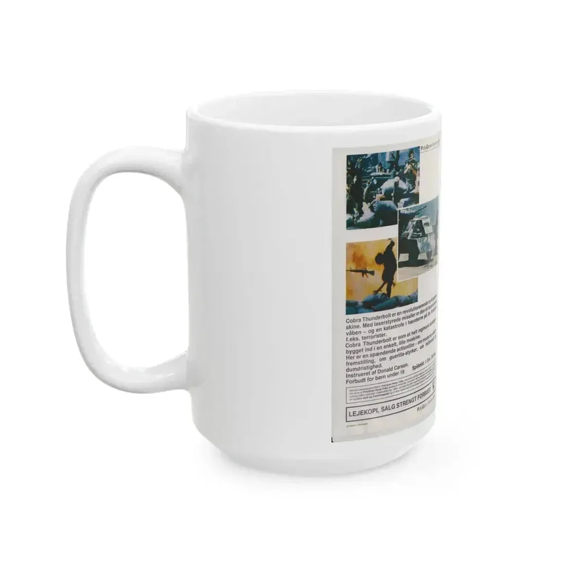 COBRA THUNDERBOLT (VHS COVER) - White Coffee Mug - Go Mug Yourself