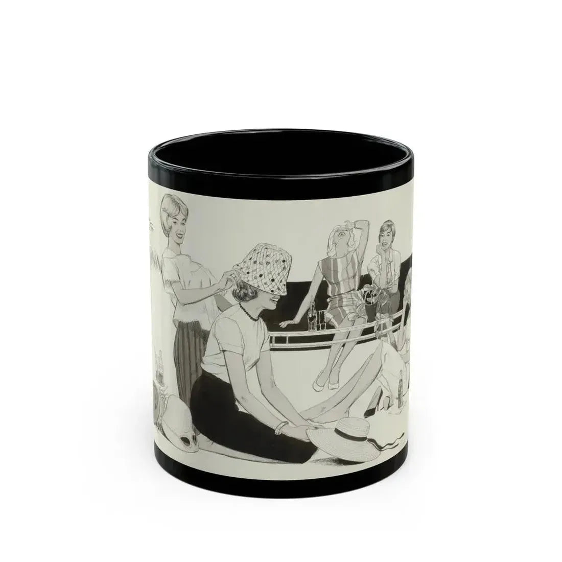 Coca-Cola ad illustration - Black Coffee Mug 11oz - Go Mug Yourself