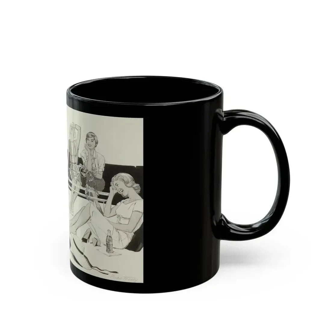 Coca-Cola ad illustration - Black Coffee Mug - Go Mug Yourself