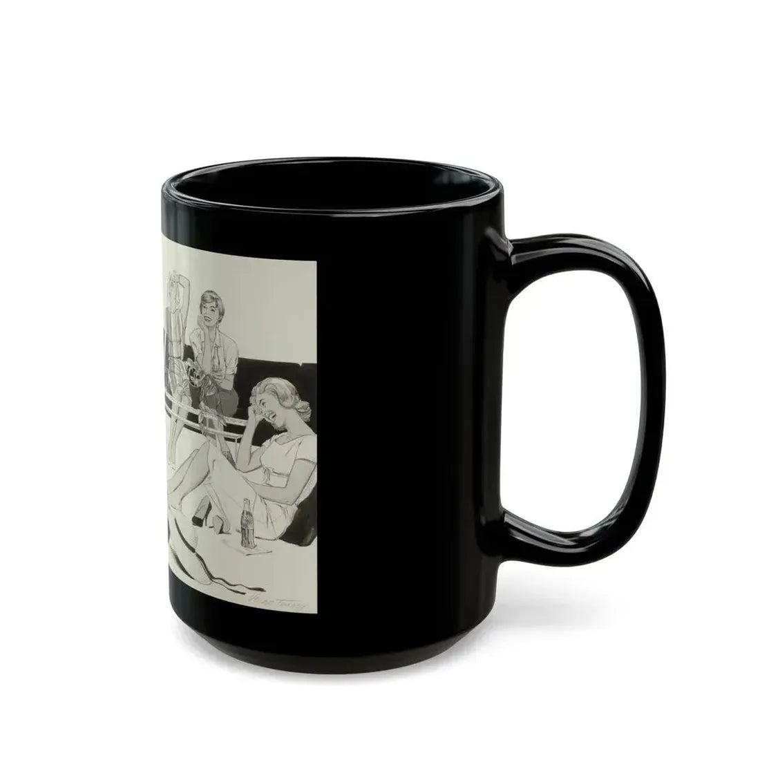 Coca-Cola ad illustration - Black Coffee Mug - Go Mug Yourself